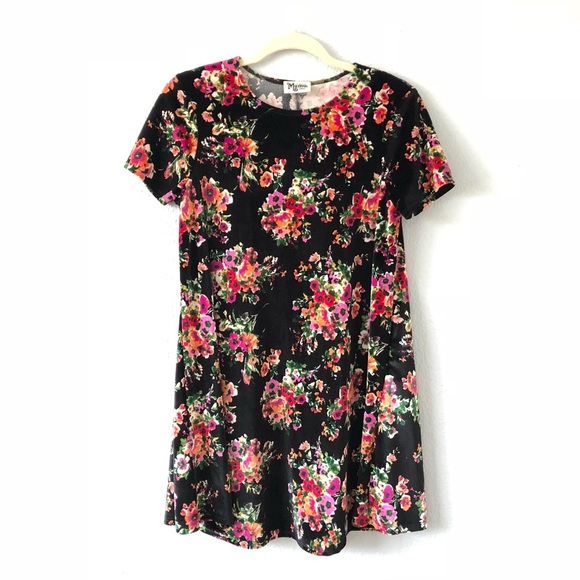 Show Me Your Mumu Black Floral Velvet Mini Dress - Picture 2 of 4